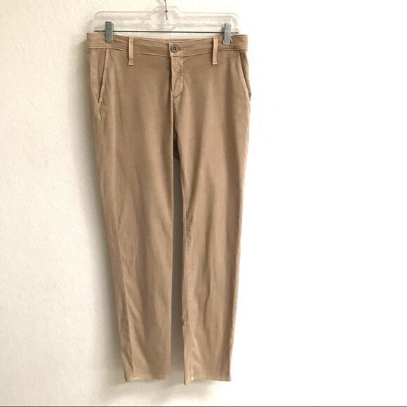 AG Adriano Goldschmied The Tristan Tailored tan skinny trousers 25 - Picture 1 of 6